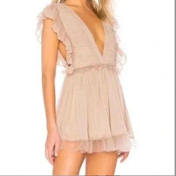 Revolve - Tularosa - Amelia Dress - Mauve Ruffled Mini Dress - Picture 1 of 5